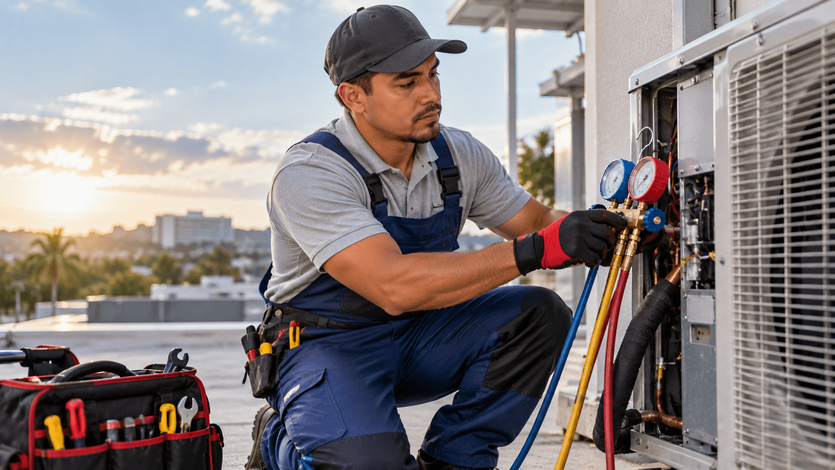 HVAC & Refrigeration professional at work
